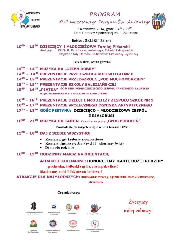 Festyn 2014 program